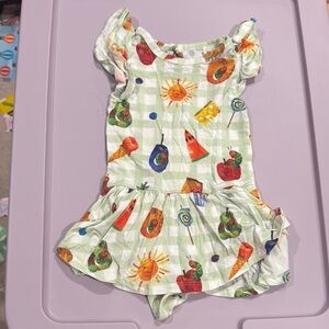 Colorful bums&roses the hungry caterpillar onesie dress